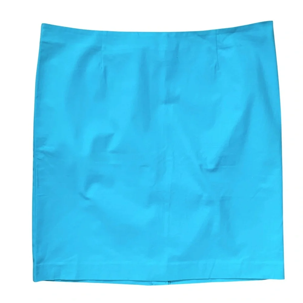 NEW J. Jill Stretch Aqua Blue Turquoise Perfect Pencil Skirt Size 18 NWT - Picture 4 of 9